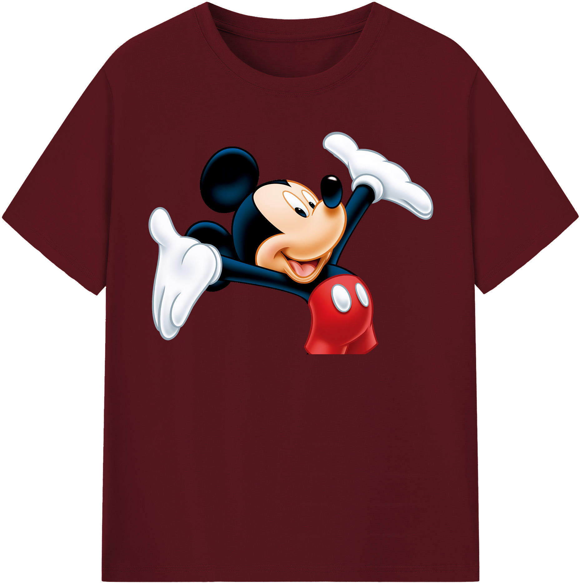 （画像用） ミッキーマウス Mickey Mouse 綿100％半袖Tシャツ（フロントプリント）